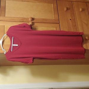 Burgundy tee shirt dress